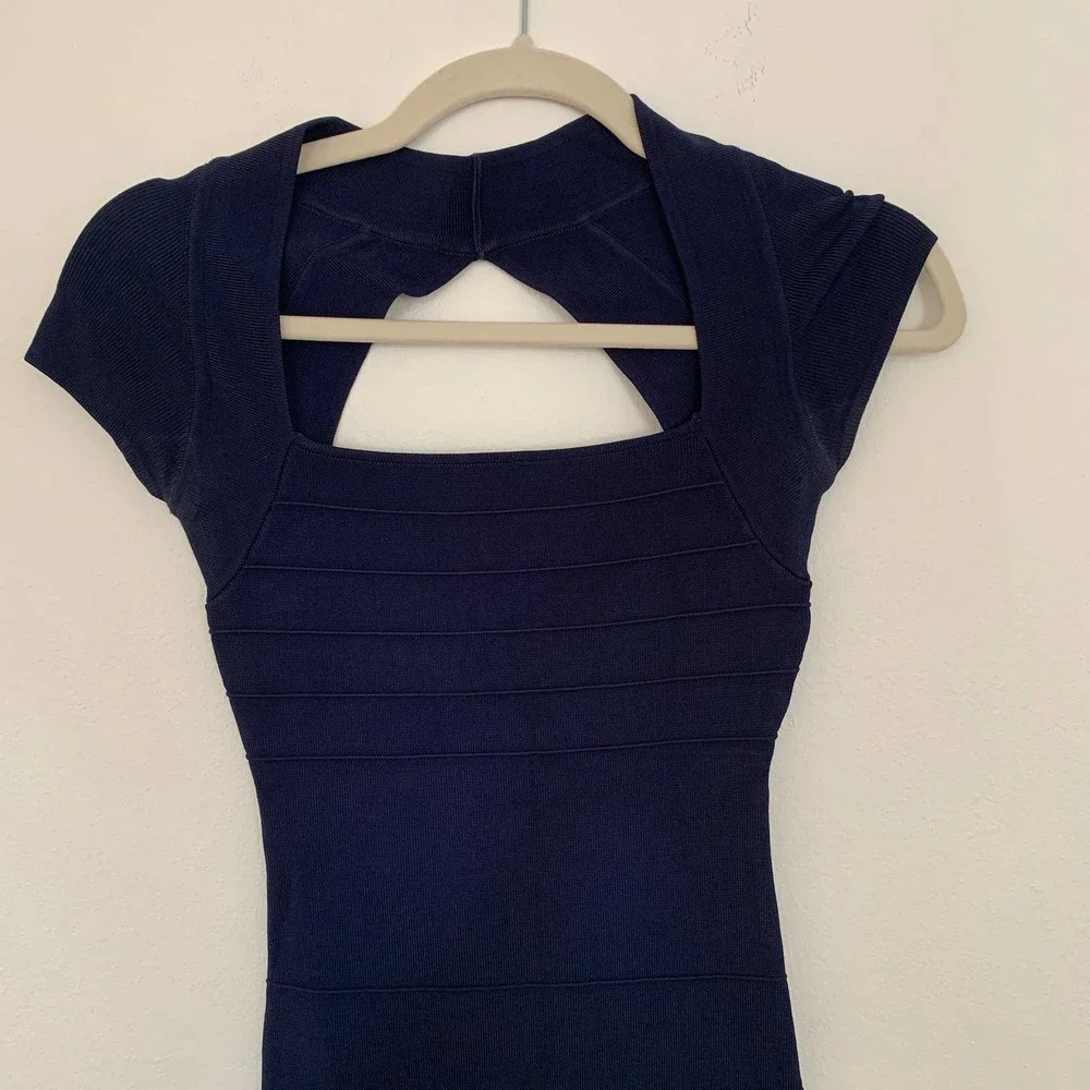 Guess navy blue bodycon dress xs - Picture 2 of 7
